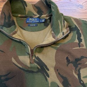 Polo Ralph Lauren Estate Rib Camo Quarter Zip Sweater Mens Size Large